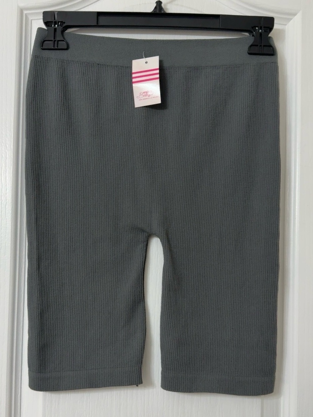 Extra belleza gray seamless mid thigh shorts One Size